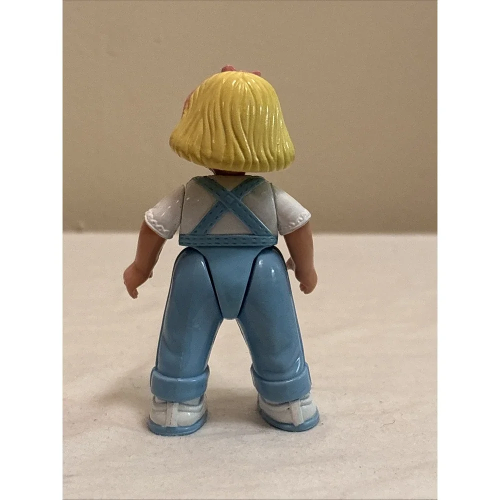 Fisher-Price Loving Family Dream Dollhouse Blonde Girl Blue Bib Overalls 1993